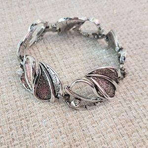 Vintage Sarah Coventry Windsong Silver Leaf Link Bracelet